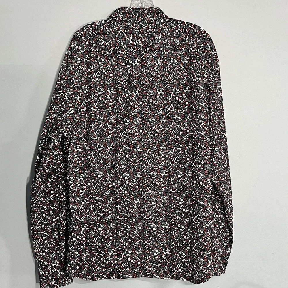 J Crew Mens Slim Stretch Floral Button Shirt XXL Navy Preppy Statement Retro 90s